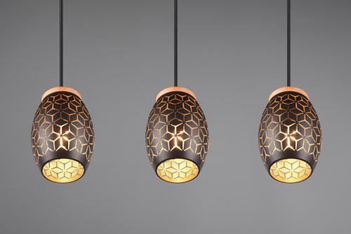 TRIO - BIDAR – R31573080 excl. 3x E27 · max. 28W Black-gold