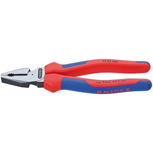 KNIPEX - Комбинирани клещи High Leverage двукомпонетни синьо/червени, 200мм 0202200