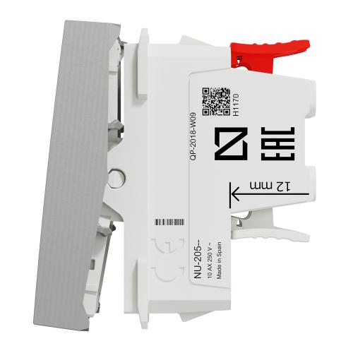 SCHNEIDER ELECTRIC - NU320230 New Unica - Intermediate switch 10A screwless 2modules aluminium
