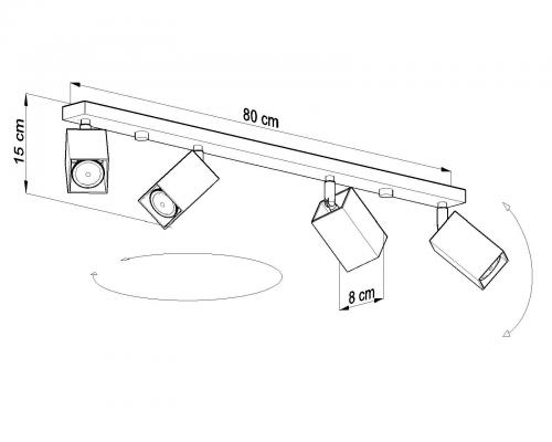 SOLLUX - spot luminaire  Merida 4L SL.0459 черен