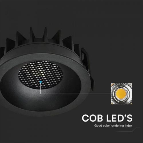 V-TAC - 12W LED Луна Bridgelux със смяна на цветната топлина  Черен Ринг + Черна Основа SKU: 23671