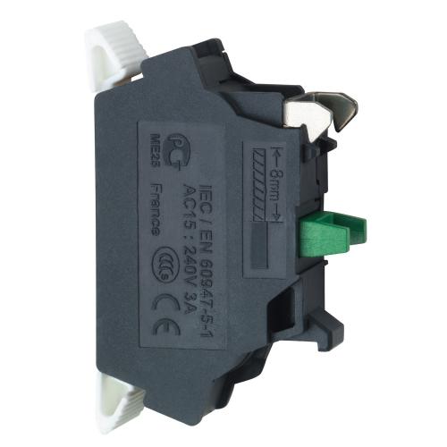 SCHNEIDER ELECTRIC - Contact block spring clamp terminal 1NO Ø22mm ZBE1015