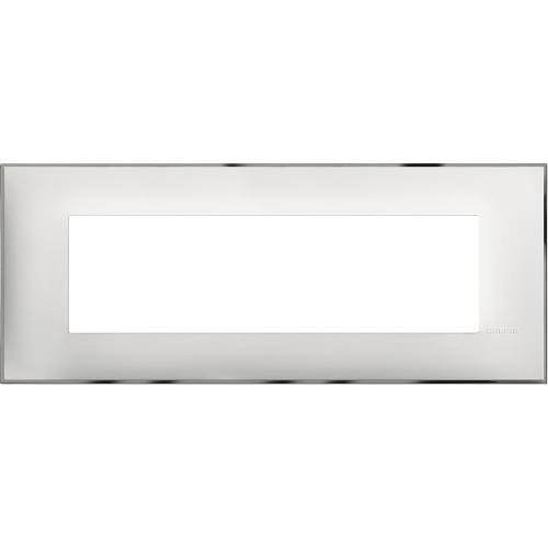 BTICINO - R4807WR Рамка 7М италиански стандарт бяло с хром Classia