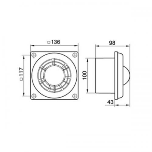 COLIBRI - Domestic bathroom fan grey - Colibri-100-silver