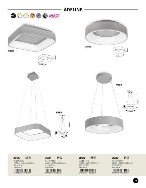 RABALUX - Пендел ADELINE LED 28W 3000-6000K 3927