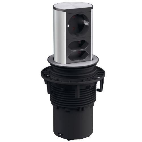 BACHMANN - B928.003 Модул ELEVATOR 2 броя евро контакт + контакт тип шуко с детска защита черен