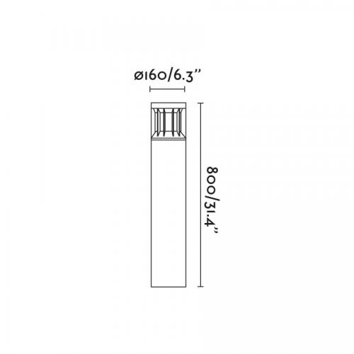 FARO - garden post    IP65 SCREEN 751111D   LED 20W, 1225LM, 3000K