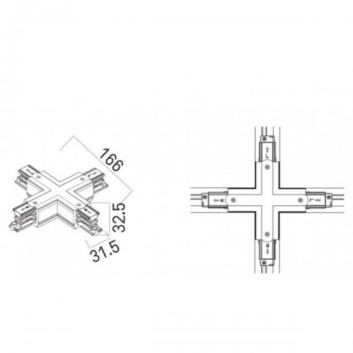 MAXLIGHT - X CONNECTOR WHITE ,MHT1-X-WH
