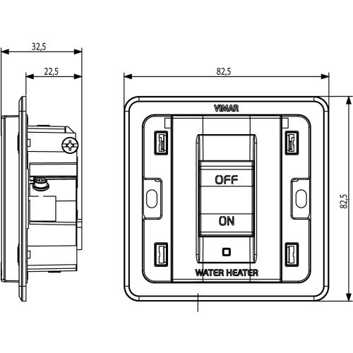 VIMAR - 20017.WH - 2P 32A Ключ WATER/HEATER символ Сив EIKON