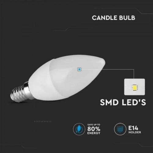 V-TAC - LED Крушка 3.7W E14 Кендъл 3000K SKU: 214216
