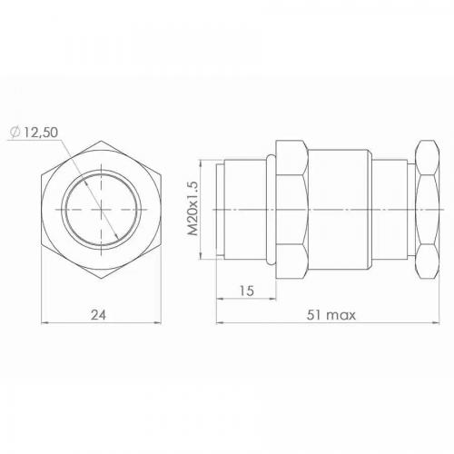 ATRA - Взривозащитен кабелен вход 1020 CENT A1 M20x1.5 S2 IP 67