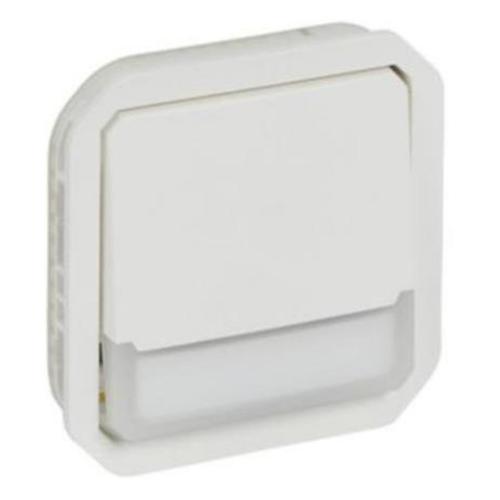 LEGRAND - Button NO/NC with backlight 12V and lable mechanism color White IP55 Plexo New 69634L