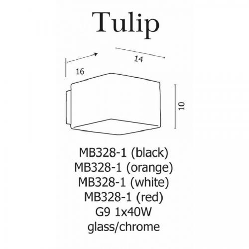 AZZARDO - Плик Tulip MB 328-1 BLACK 