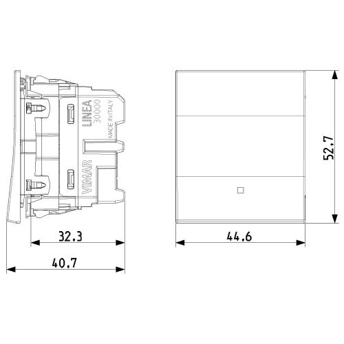 VIMAR - 1P 10AX 2M 1-way switch in-line black, lightable - 30000.2G