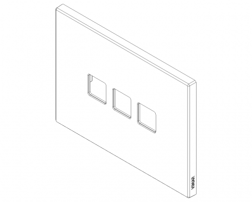 VIMAR - Plate 3Mx3 Flat brushed nickel - 22683.3.11