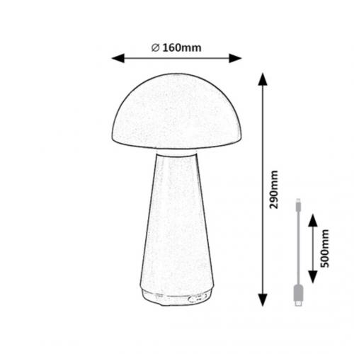 RABALUX - НАСТОЛНА ЛАМПА ISHTAR 76007 LED 3W 130lm IP44 3000K