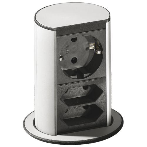 BACHMANN - B928.003 Модул ELEVATOR 2 броя евро контакт + контакт тип шуко с детска защита черен