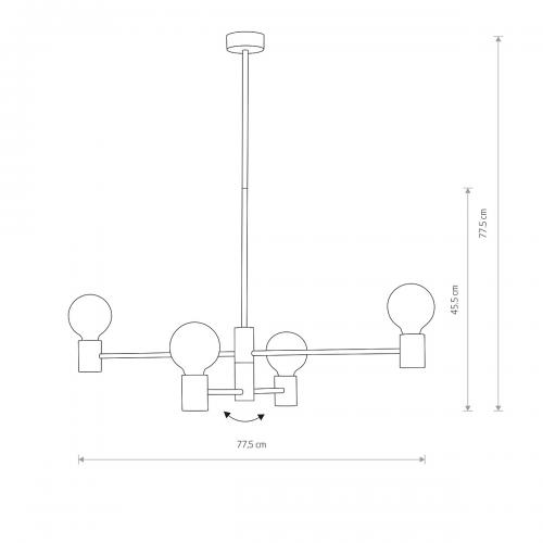 NOWODVORSKI - Полилей 7931 RADIUS IV • E27 4x60W • IP20
