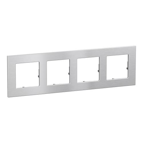 LEGRAND - 4-Gang Frame, Metal Aluminium Colour – Legrand Valena Life Raw origin 756654