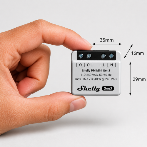 SHELLY - Микромодул Smart монофазен мерител 1х 16A Shelly PM Mini Gen3 - 261613