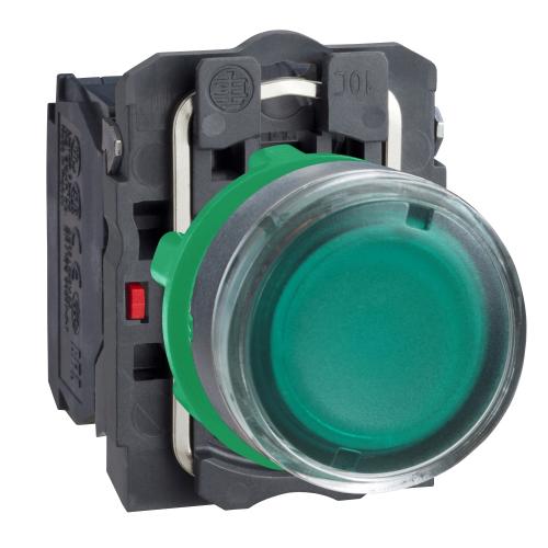 SCHNEIDER ELECTRIC - Push button green with an indicator 1NO-1NC 230...240Vac Ø22mm XB5 XB5AW33M5