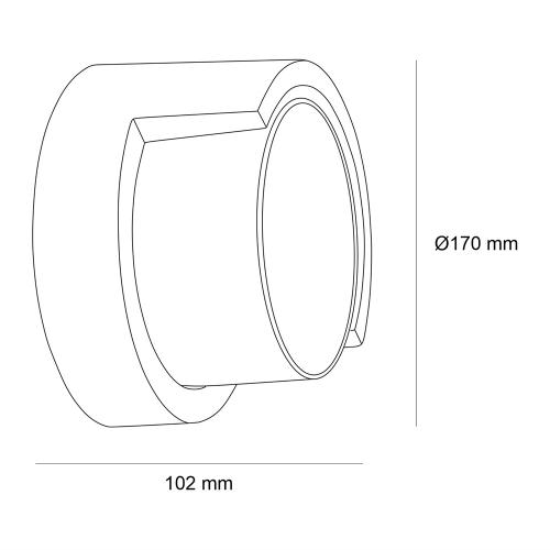 POLARIS LIGHTING - LED Аплик влагозащитен FORM W Ø170/102mm 12W 778lm 3000K 110° IP65 Черен 6205-3