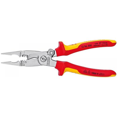 KNIPEX - Инсталаторски клещи VDE 1000V хромирана 200мм 1396200