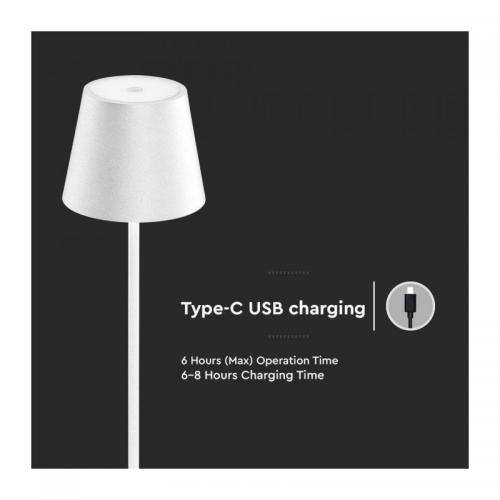 V-TAC - 4W LED Floor Lamp White Body 3000K IP54 SKU: 7007