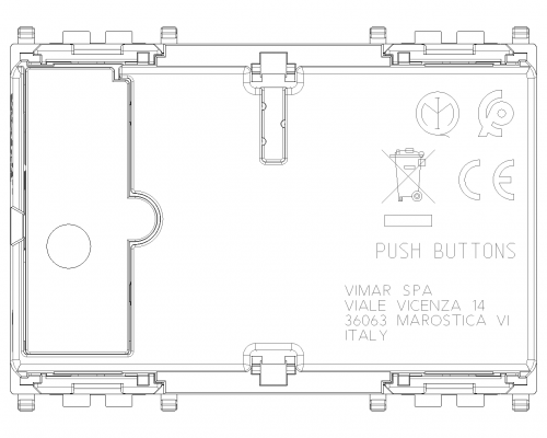 VIMAR - 6 бутонен механизъм за автоматизация home autom.control Flat 3M - 01485.AX