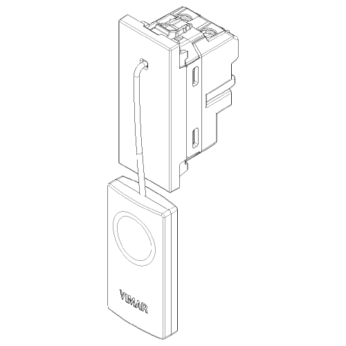 VIMAR - 30054.B Бутон с корда с индикация, Linea, 1P 250 V~ 10 AX 1М, бял