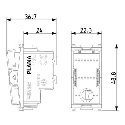 VIMAR - 14013.0 - 1P 16AX reversing switch mechanism