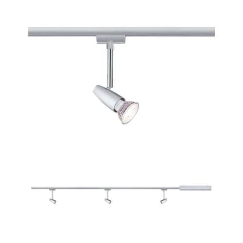 PAULMANN - 95459 URail rail spot Barelli basic set ✴GU10 max. 3x10W ◼ dimmable ~230V ✴chrome matt/chrome