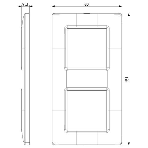 VIMAR - 14643.48 - Plate 4M (2+2) 71mm Reflex orange