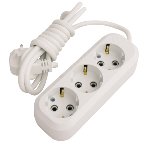 MAKEL - MGP132 3 Gang Multiple Earthed Socket with Cable 2m.