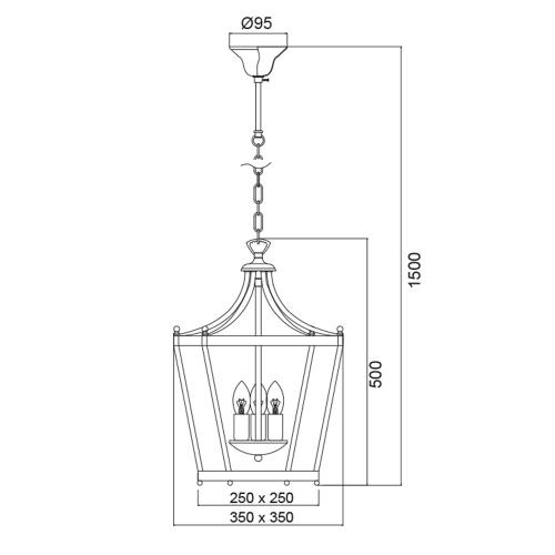 ACA LIGHTING - Полилей VINTAGE  AD80253