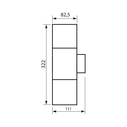 VIVALUX - Влагозащитен двоен фасаден аплик SAPORO/W 2 x E27 BK IP44  VIV004349