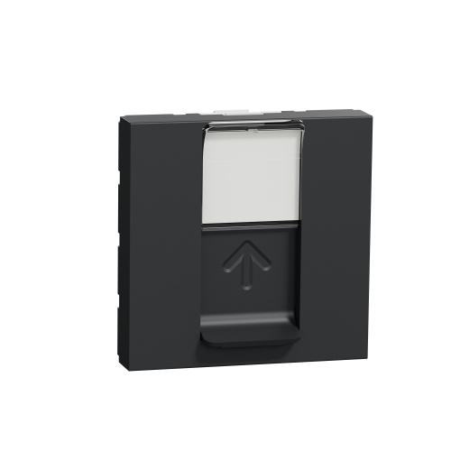 SCHNEIDER ELECTRIC - NU341554 Розетка RJ45, кат. 6 UTP двумодулна антрацит New Unica 