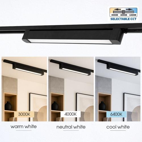 VIVALUX - Linear LED tracklight DRAX LED ∙ 20W ∙ black ∙ CCT-switch ∙ 3000K-4000K-6400K VIV005207