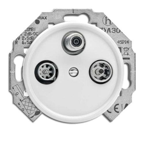 THPG - Antenna outlet satellite TV+R+SAT Ø 7,0 cm Duroplast white 100728