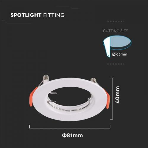 V-TAC - GU10 Fitting Round White SKU: 6640