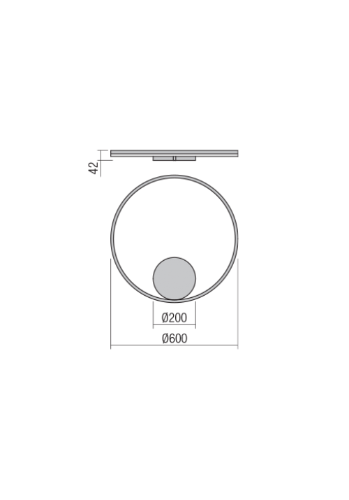 REDO GROUP - Аплик ORBIT 01-1704-DALI AP LED 42W 3000K D600 INDIRECT LIGHT MAT WHITE-DALI