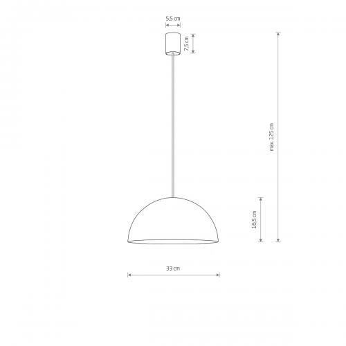 NOWODVORSKI - Пендел 10698 HEMISPHERE SUPER S BLACK-WHITE • 1 х 12 W • Ф33см •  GX53 • IP20