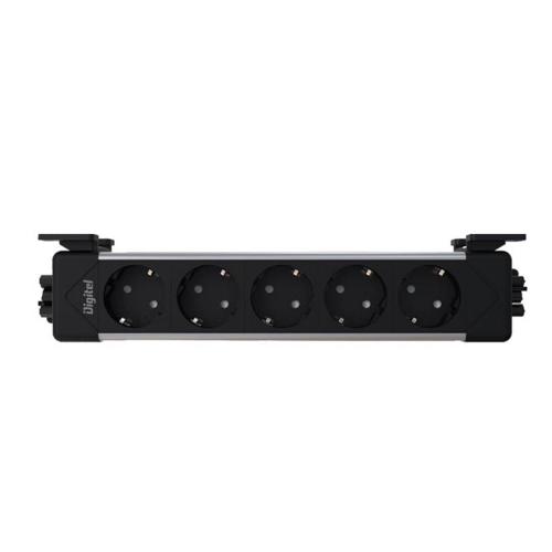 DIGITEL - Контакт за монтаж на плот/бюро Inox, Шуко, 5x контакт UNDER DESK LEGS