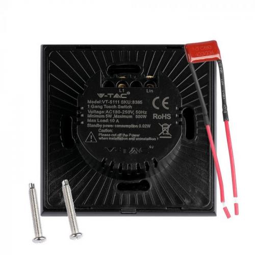 V-TAC - 1 Gang 1 Way Switch Black SKU: 8385 VT-5111