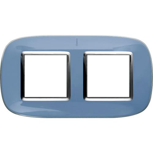 BTICINO - HB4802/2DZ Elliptical cover plate 2х2modules - blue liquid 