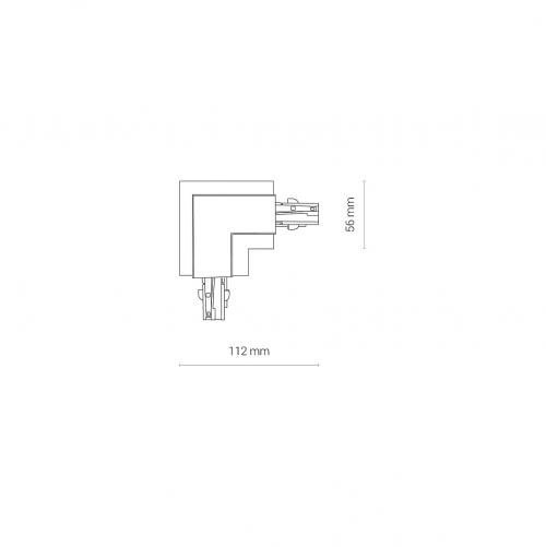 NOWODVORSKI - Ъглов конектор за трифазна шина за вграждане бял CTLS PWR L CONNECTOR 8684