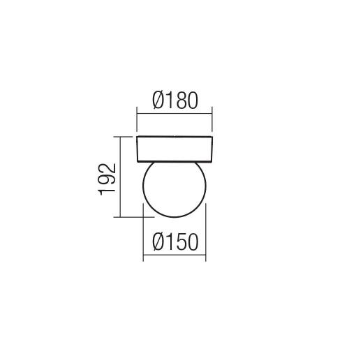 SMARTER - Ceiling Lamp dark grey opal diffuser  E27 1x28W IP44 Bulk 90641