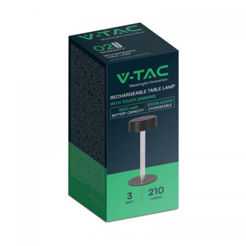 V-TAC -  Table lamp with color temperature change 3in1 100X230 black washer 10570
