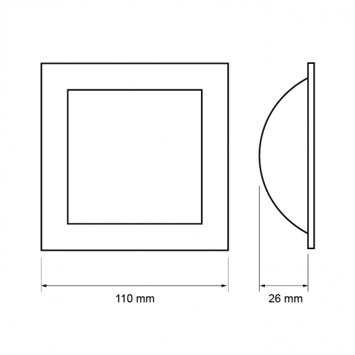 ULTRALUX - ILDS842 INDIRECT LED DOWNLIGHT SQUARE 8W, 4200K, 220V, NEUTRAL LIGHT, SMD 2835