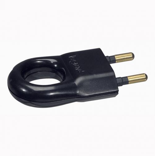 LEGRAND - 50163 Щепсел черен, 2Р 6А с ринг за издърпване